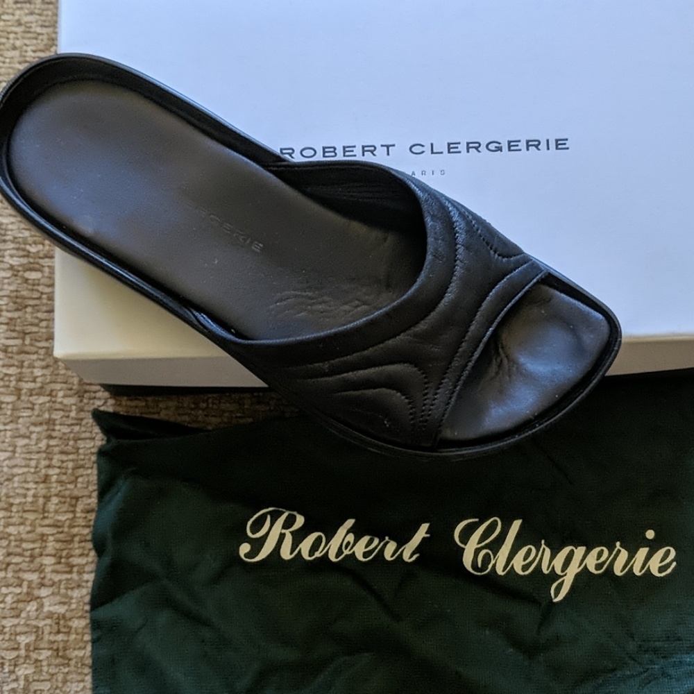 Robert Clergerie Black Leather Open toe Sandals